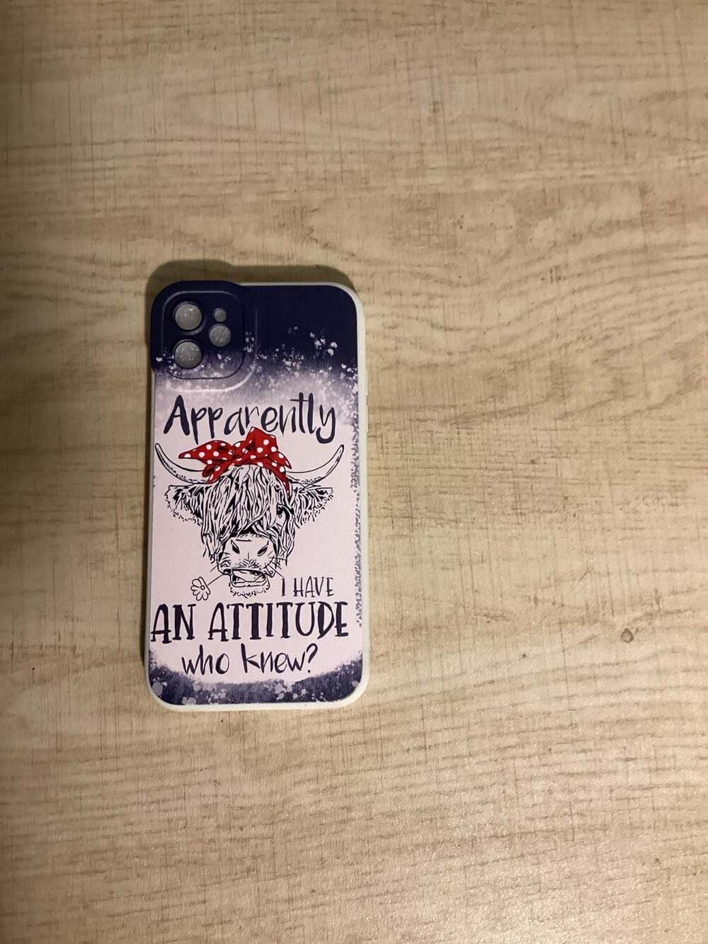 Apparently I Have An Attitude Highland Cow Graphic iPhone Case iPhone 11